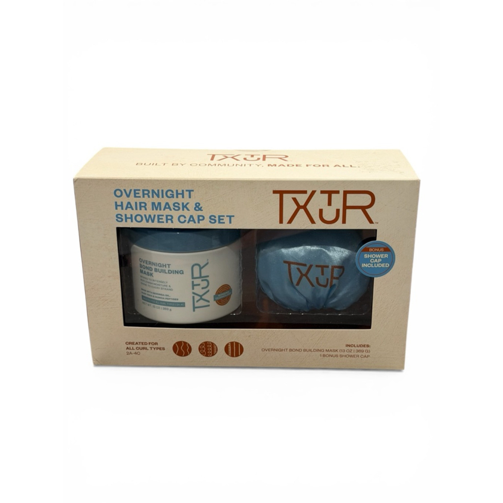 TXTR by Cantu Overnight Bond Building Hair Mask & Shower Cap Set - 13oz New